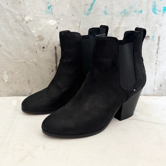 Rag & Bone Devon Black Suede Ankle Boots - Picture 1 of 6